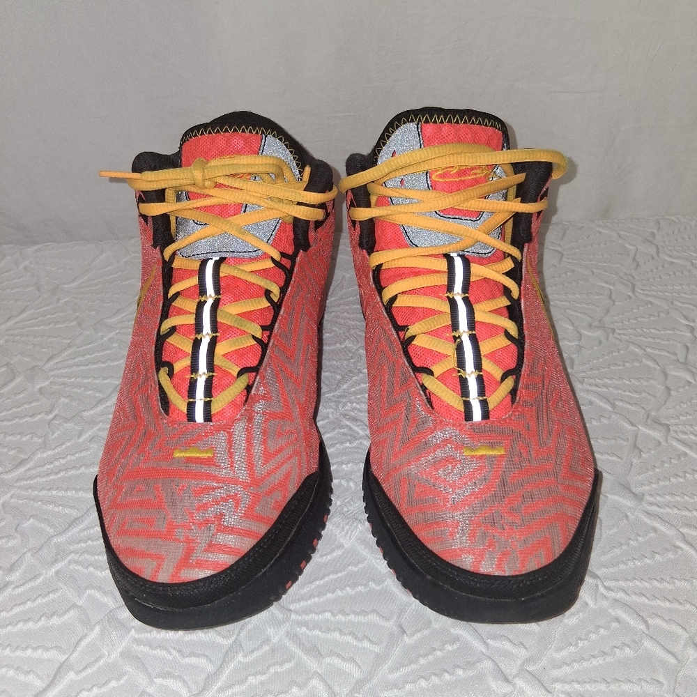 Nike Nxxt Genisus Orange Le Bron and Yellow Basketboll Shoes Mens Patterned Sz 7 - Picture 10 of 17